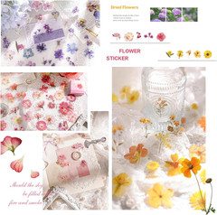 Pressed Flower Stickers Set, 270PCS Dried Flowers Waterproof Stickers Decals Flo
