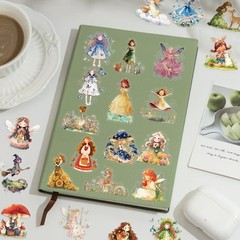 50Pcs Clear Cartoon Fairy Tale Princess Stickers Waterproof Transparent PET Deca