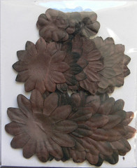 Mulberry Paper Daisies Mix CHOCOLATE – 60 Pk 3 Sizes 2.5, 3.5 & 5cm Kaisercraft