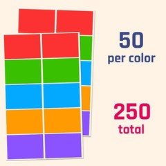 Assorted Color Label Stickers 250 Pieces 3×2 Inches for Moving and Labeling