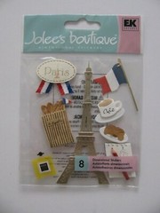 Jolee’s Boutique PARIS France Flag Cafe Sketch Pad Eiffel Stickers 8 Pieces NIP