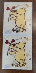 Vintage Classic Winnie the Pooh Valentine’s Stickers, unused