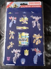 New Sealed 50 Ct Transformers Velvet Stickers Optimus Prime Bumblebee Hasbro