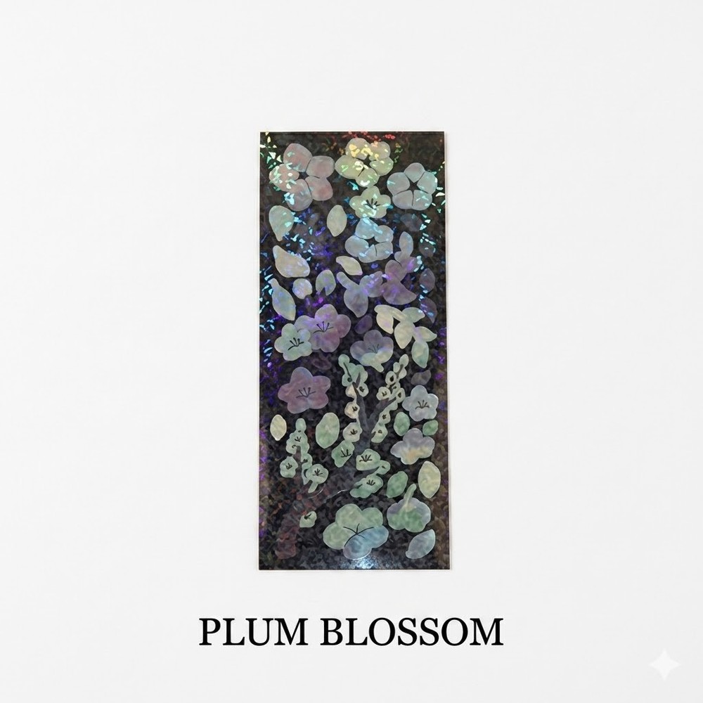 MUZ:S K-Heritage Holographic Mother of Pearl Sticker Set – Plum Peony Tiger