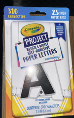 Crayola Black & White Self Adhesive Paper Letters-Repositionable Adhesive