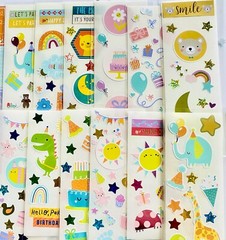 39 STICKER SHEETS LOT, Bulk stickers PK, Mxd Themes BABY BIRTHDAY SAFARI JUNGLE