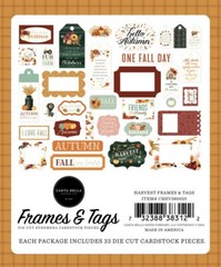 1 Pack Carta Bella Paper HARVEST Fall Frames & Tags Die Cut Cardstock Pieces