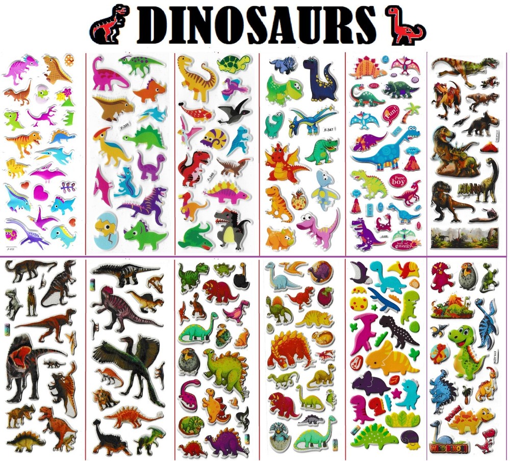 3D puffy Stickers DINOSAURS 🦕🦖 dino