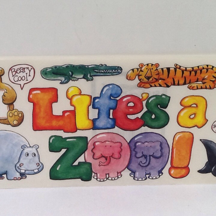 Life’s A Zoo Monkey Lion wild Animals 12″ STICKERS SCRAPBOOKING STICKER PARADE