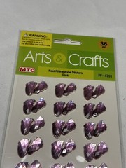 GEM STICKERS RHINESTONES arts & crafts 36 count PINK FEET BABY