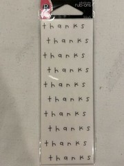Pebbles Inc. Duplicate Rub-Ons ~ Black ~Thanks ~ Scrapbooking Crafts