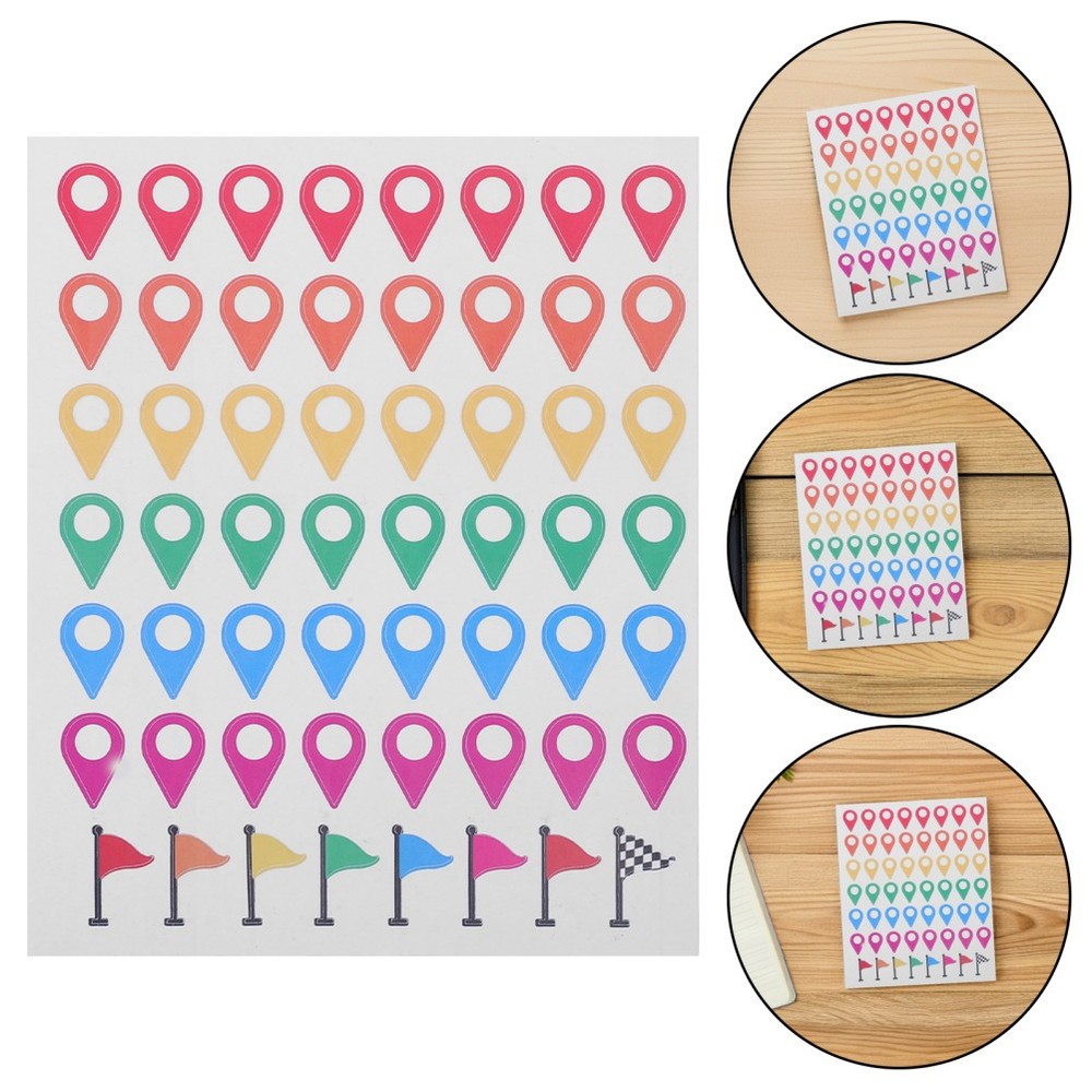 336 Pcs Self Adhesive Label Sticker Color Positioning Stickers Geographical