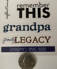 GRANDPARENTS Phrase Cafe Mylar Binder Sticker(12pc)Sticko•Family•Grandpa•Grandpa