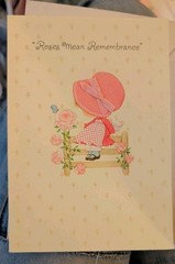 Vintage Hallmark Charmers Greeting Card Girl In Pink Bonnet Thinking Of You