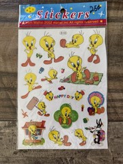 Vintage Tweety Bird Glitter Stickers Lot Of Three