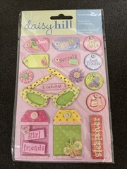Daisy Hill DImensional Stickers Lot Of 7 Girl Themed Frienships and Fun Themed