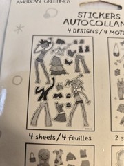 Vintage 90s AGC Fashion Girls Sticker Activity 10 Sheets Paper Doll Style New