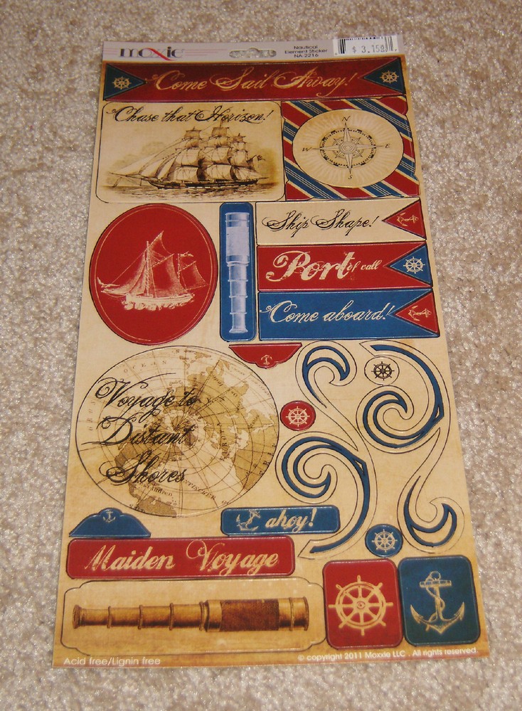 Moxxie Cardstock Sticker Sheet ~ Nautical Element