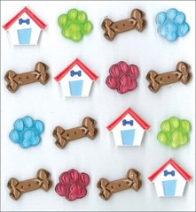 Jolee’s Boutique PAW PRINTS AND BONES CABOCHONS Dimensional Stickers – 16 pcs