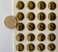 BASEBALL LETTER Epoxy Stickers (60pc)Frances Meyers•Alphabet •Upper-Case•Sports