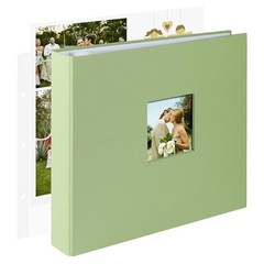 1DOT2 12×12 Large 3-Ring Scrapbook Album, Sage Green Linen Cover, 80 White Pages