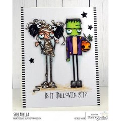 New Stamping Bella Rubber Stamp Halloween ODDBALL GIRL MUMMY SET free USA ship
