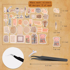 200Pcs Vintage Scrapbook Stickers, Aesthetic Junk Journal Stamping Supplies