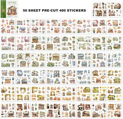 Garden Scrapbook Stickers 50 Sheets Journaling Sticker 400 Pre-Cut Washi Sticker