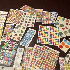 Large Lot of Stickers Many Vintage School Grading Highlights Incomplete Sheets