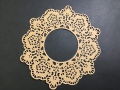 FLOWER FRAME Floral Lace Frame Doily Die Cut Embellishments 5 pcs 4-3/4”