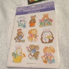 NEW VINTAGE Hallmark Easter Bunny & amscan Fall Leaves Stickers Lot, Multicolor