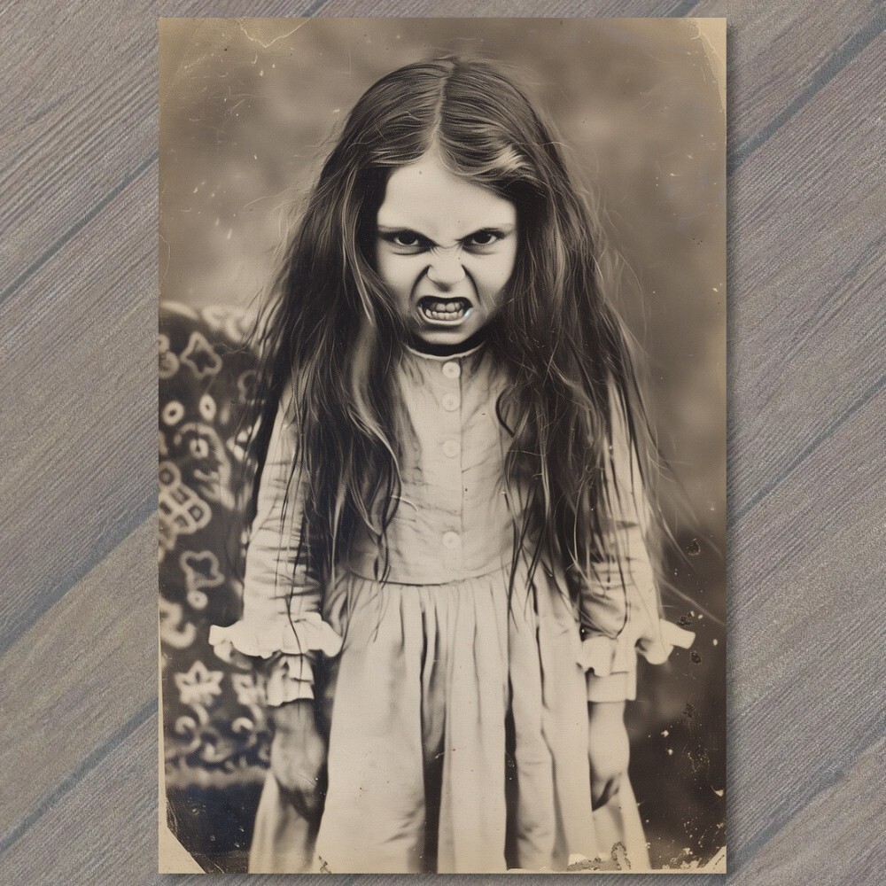 STICKER Young Girl Angry Screaming Face Vintage Vibe Wild Crazy Anxiety Funny