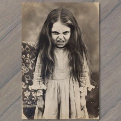 STICKER Young Girl Angry Screaming Face Vintage Vibe Wild Crazy Anxiety Funny