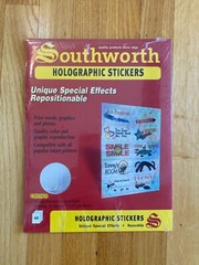 Southworth Holographic Sticker Sheets AND Glow in Dark Sheets- Inkjet printer