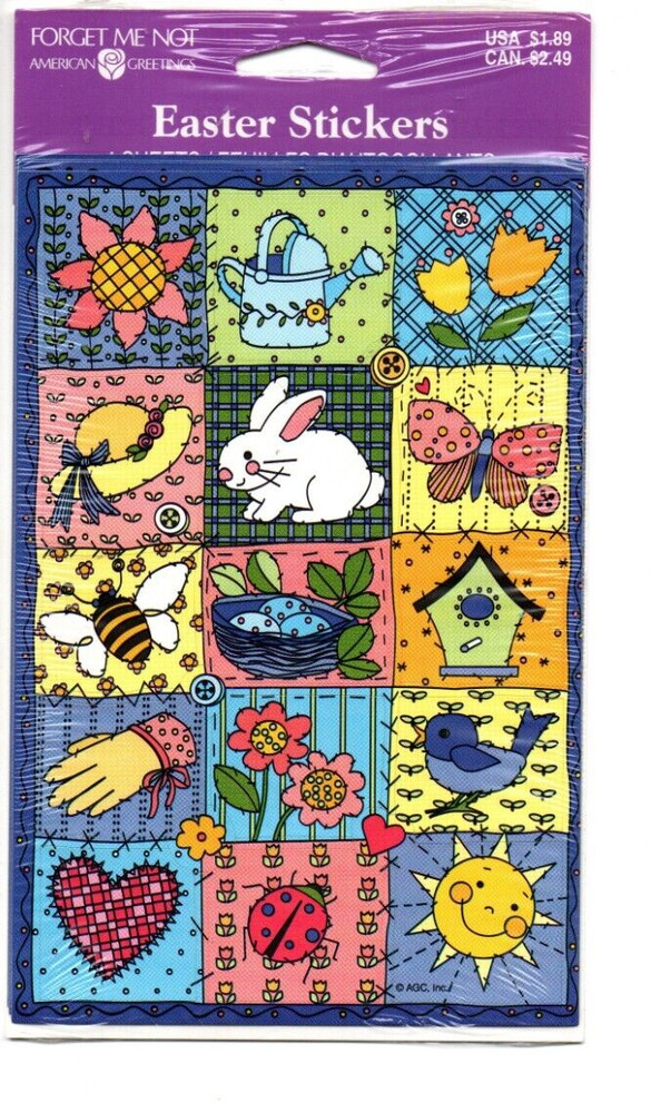 Forget Me Not American Greetings Spring Easter Stickers New Package of 4 Sheets