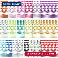 Augshy 3300Pcs Rhinestone Gem Stickers, 4 Sizes Self Adhesive Jewel Sticker | Je