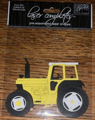 LASER COMPLETES YELLOW TRACTOR Detailed DIE CUT Farm Farming Farmer Scrapbook 3D