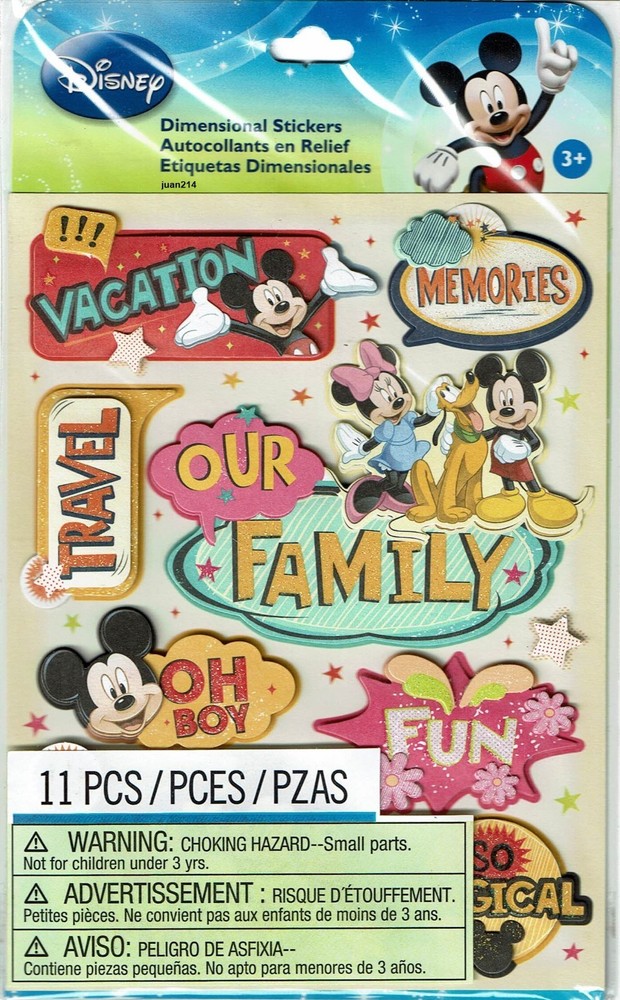 EK Success Brands Disney Dimensional Stickers, Mickey Family Scrapbook 51-50052