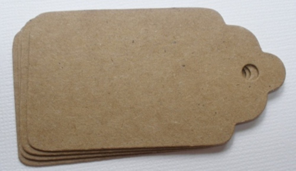{6} MEDIUM SCALLOP TAG – Raw Bare Unfinished Chipboard Die Cuts – 2 3/4″
