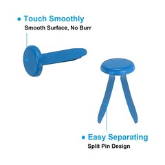 Brads for Paper Crafts, 150 Pcs Blue Metal Round Paper Fasteners, 16 mm