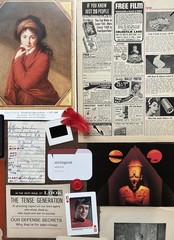 Junk journal 100+ Pieces Red Black Beige Ephemera bundle kit collage craft