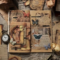15pcs Vintage Note Book Deco Scrapbook Embellishments Decoupage Crafting Art.
