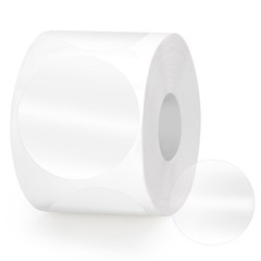 500 Pcs 1 Inch Clear Round Envelope Seals Stickers for Mailing Retail Package