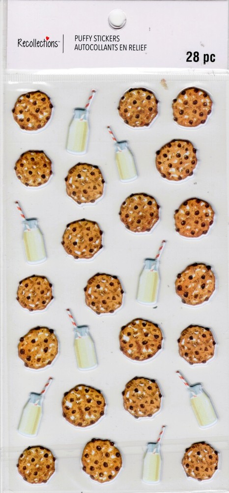 Cookies & Milk, 3D scrapbook stickers, 4×7″ – Recollections #666855