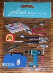 RARE Jolees Tools Bag Hammer Wrench Pliers Screwdriver Handyman Dad Me Fix It 3D