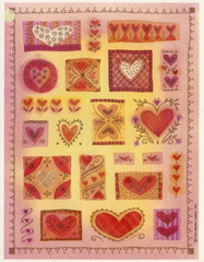 Vintage 1980’s Stickers – Hallmark Red & Gold Floral Hearts