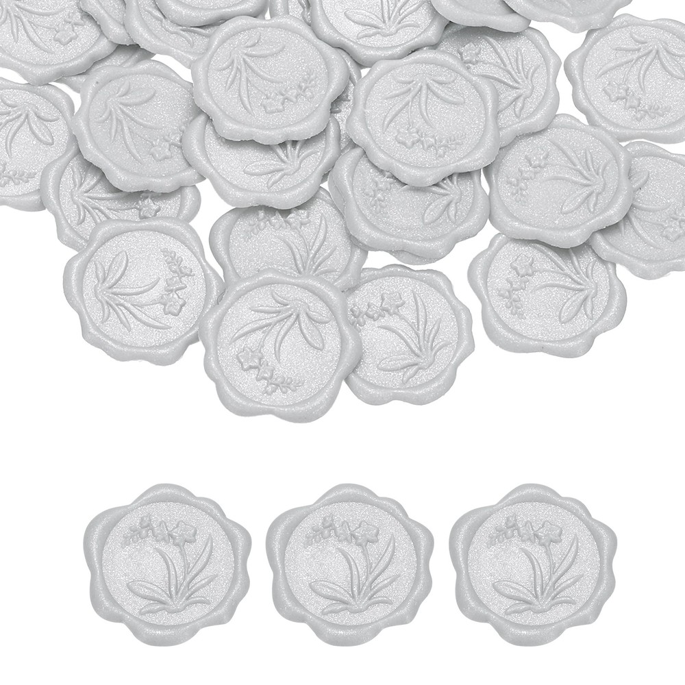 100Pack Wax Seal Stickers Self-Adhesive Envelope Seal Stickers, Bright Silver