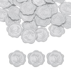 100Pack Wax Seal Stickers Self-Adhesive Envelope Seal Stickers, Bright Silver