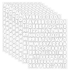 Starboling White Alphabet Stickers, 1/2 inch, 10 Sheets, 0.5»,