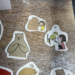 Lot of 12 ATO Brown & White Bears, Little Girl Stickers Assorted Sizes Planning